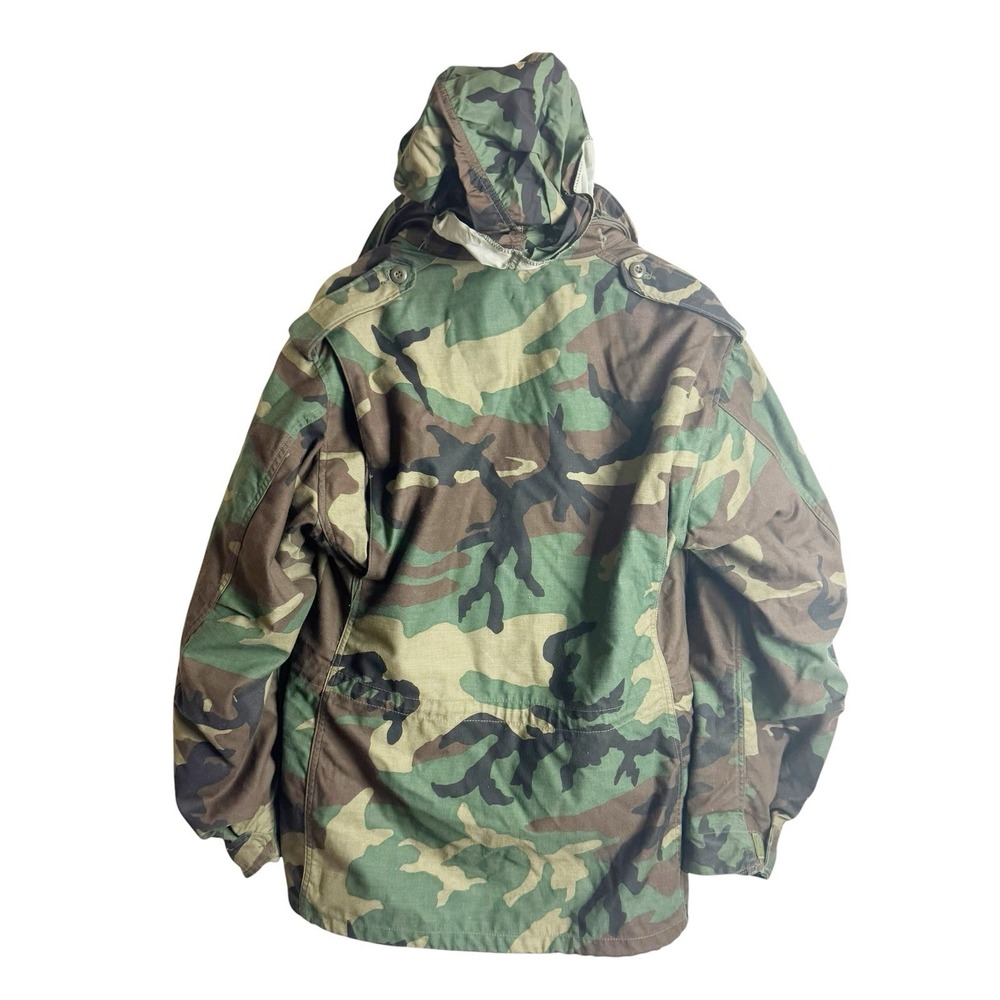 Vintage Alpha Industries M65 Field Jacket Mens Medium Woodland Camo US Army - Picture 4 of 9